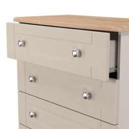 Ready Assembled 2 U Cumbria 5 Drawer Chest (Ready Assembled) in Taupe - Size: Large - thumbnail 5