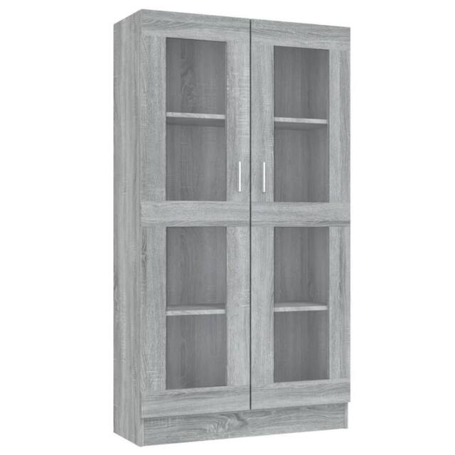Berkfield Home Vitrine Cabinet Grey Sonoma 82.5x30.5x150 cm Engineered Wood - image 1