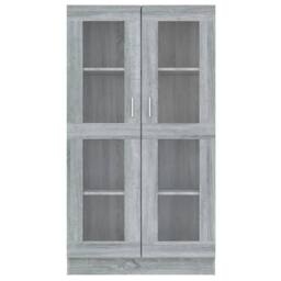 Berkfield Home Vitrine Cabinet Grey Sonoma 82.5x30.5x150 cm Engineered Wood - thumbnail 3