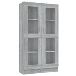 Berkfield Home Vitrine Cabinet Grey Sonoma 82.5x30.5x150 cm Engineered Wood - thumbnail 1