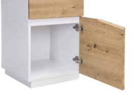 Vente-unique Desk With 1 Drawer & 1 Door - MDF & Steel - Natural & White in Light Oak - thumbnail 8