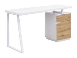 Vente-unique Desk With 1 Drawer & 1 Door - MDF & Steel - Natural & White in Light Oak - thumbnail 4