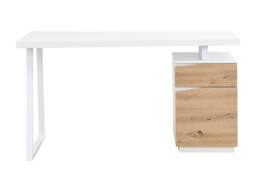 Vente-unique Desk With 1 Drawer & 1 Door - MDF & Steel - Natural & White in Light Oak - thumbnail 2