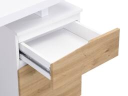 Vente-unique Desk With 1 Drawer & 1 Door - MDF & Steel - Natural & White in Light Oak - thumbnail 7