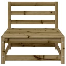 Berkfield Home Garden Sofa Armless with Footstool Impregnated Wood Pine in Brown - thumbnail 6