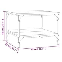 Berkfield Home Decorative Coffee Table Grey Sonoma 55x55x40 cm Engineered Wood - Size: 55 x 55 x 40 cm - thumbnail 9
