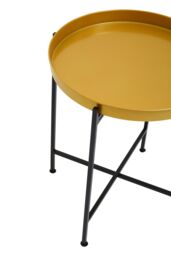 Orsina Sleek Small Brass & Black Finish Side Table, Round Top Small Lounge Table, Contemporary Bed Side Table - thumbnail 4
