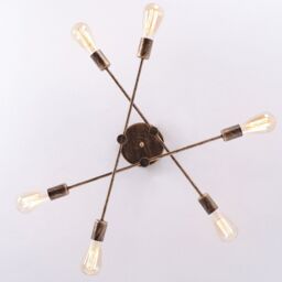 Garwarm 6 - Light 62cm Dimmable Sputnik Sphere Semi Flush Mount Chandelier in Bronze - thumbnail 6