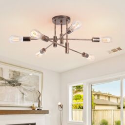 Garwarm 6 - Light 62cm Dimmable Sputnik Sphere Semi Flush Mount Chandelier in Bronze - thumbnail 1