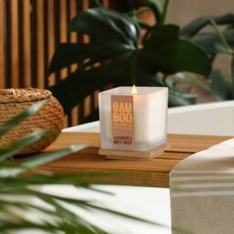 Bamboo Small Soy Wax Candle - Cedarwood & White Musk in Cool White - thumbnail 2
