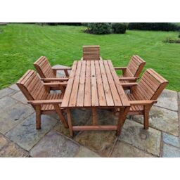 Churnet Valley Garden Furniture Ltd Valley 5XC Table Set - Min. Assembly Required - Set of Cushions Inc in Brown - thumbnail 3