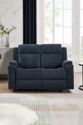More4Homes Orka 2 Seater Fabric Manual Recliner Sofa in Blue - thumbnail 7