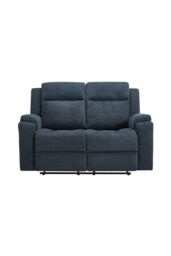 More4Homes Orka 2 Seater Fabric Manual Recliner Sofa in Blue - thumbnail 3