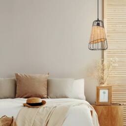Living and Home Lantern-Inspired Iron Rattan Pendant Light for Cozy Natural Elegance - thumbnail 4