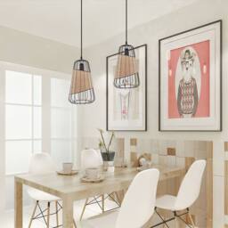 Living and Home Lantern-Inspired Iron Rattan Pendant Light for Cozy Natural Elegance - thumbnail 2