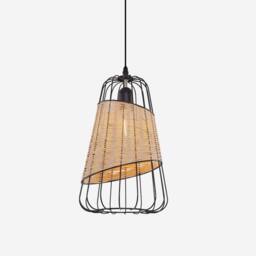 Living and Home Lantern-Inspired Iron Rattan Pendant Light for Cozy Natural Elegance - thumbnail 6