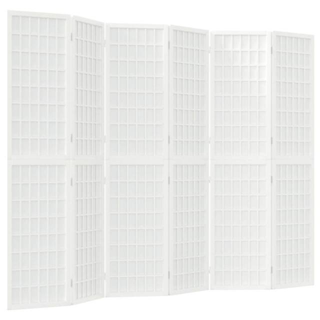 Berkfield Home Folding 6-Panel Room Divider Japanese Style 240x170 cm White - image 1