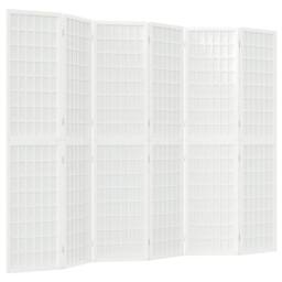 Berkfield Home Folding 6-Panel Room Divider Japanese Style 240x170 cm White - thumbnail 1