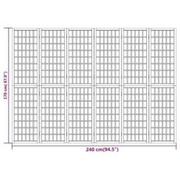 Berkfield Home Folding 6-Panel Room Divider Japanese Style 240x170 cm White - thumbnail 7