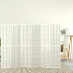 Berkfield Home Folding 6-Panel Room Divider Japanese Style 240x170 cm White - thumbnail 2