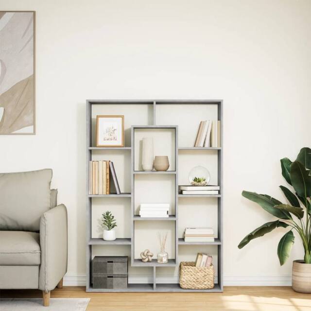 Berkfield Home Classic Book Cabinet Concrete Grey 102x29x143 cm Engineered Wood - Size: 102 x 29 x 143 cm - image 1