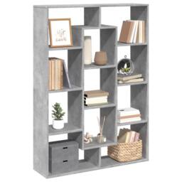 Berkfield Home Classic Book Cabinet Concrete Grey 102x29x143 cm Engineered Wood - Size: 102 x 29 x 143 cm - thumbnail 4