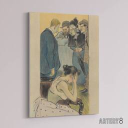 "Artery8 Family Argument Satirical Painting Steinlen Canvas Wall Art - Size: W18"" x H24""" - thumbnail 2