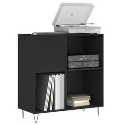 Berkfield Home Record Cabinet Black 84.5x38x89 cm Engineered Wood - thumbnail 3