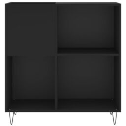 Berkfield Home Record Cabinet Black 84.5x38x89 cm Engineered Wood - thumbnail 4