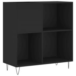 Berkfield Home Record Cabinet Black 84.5x38x89 cm Engineered Wood - thumbnail 2