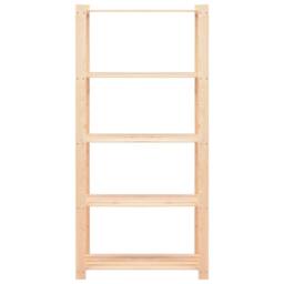 Berkfield Home Durable 5-Tier Storage Racks 10 pcs 80x38x170 cm Solid Pinewood 250 kg in Beige - Size: 80 x 38 x 170 cm - thumbnail 4