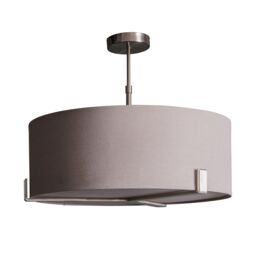 Loops Ceiling Pendant Light Satin Nickel Plate & Slate Grey Fabric 3 x 10W LED E27 in Metallics