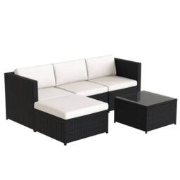 MCC Direct Rattan Furniture Sofa & Table set Rupert in Black - Size: 1 Pack - thumbnail 2