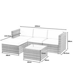 MCC Direct Rattan Furniture Sofa & Table set Rupert in Black - Size: 1 Pack - thumbnail 4