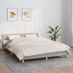 Berkfield Home Weighted Blanket Light Cream 200x220 cm 13 kg Fabric - thumbnail 2