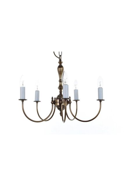 Netlighting Solar Antique Brass 5 Arm Chandelier in Yellow