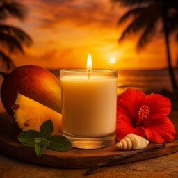 Nicola Spring 160g Soy Wax Scented Candle - Tropical Sunrise - Aromatherapy Jar Candle in Clear - thumbnail 2