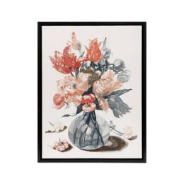 "Artery8 Glass Vase With Spring Flowers Johan Teyler Black Framed Canvas Art in White - Size: W12"" x H16""" - thumbnail 1
