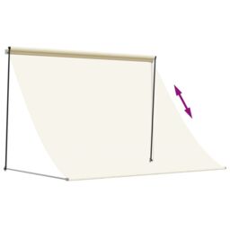 Berkfield Home Retractable Awning Cream 250x150 cm Fabric & Steel - thumbnail 6