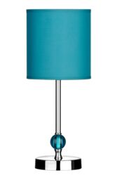 Orsina Evaine Teal Acrylic Ball Table Lamp in Blue