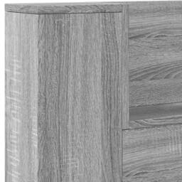 Berkfield Home Headboard Cabinet with LED Grey Sonoma 220x16.5x103.5 cm - thumbnail 9