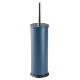Harbour Housewares 2x Round Toilet Brushes with Holder - Non Slip Cleaning Brush Set in Blue - thumbnail 4