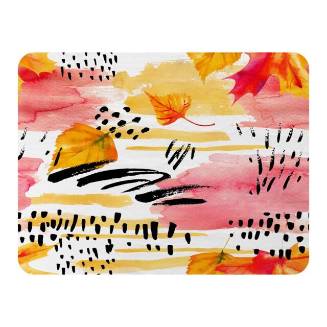 Benjamin Tate Design Abstract Fall Pattern In Bright Autumn Colours Blanket in Natural - Size: 120 cm x 150 cm - image 1