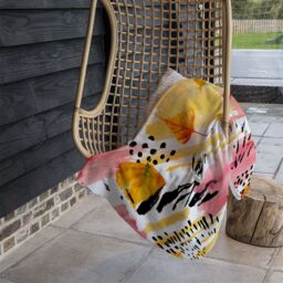 Benjamin Tate Design Abstract Fall Pattern In Bright Autumn Colours Blanket in Natural - Size: 120 cm x 150 cm - thumbnail 4
