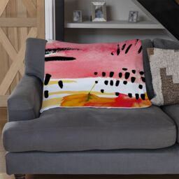 Benjamin Tate Design Abstract Fall Pattern In Bright Autumn Colours Blanket in Natural - Size: 120 cm x 150 cm - thumbnail 2