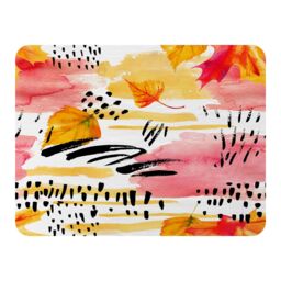 Benjamin Tate Design Abstract Fall Pattern In Bright Autumn Colours Blanket in Natural - Size: 120 cm x 150 cm - thumbnail 1