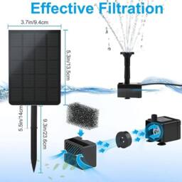Kelvenix Solar Panel Powered Water Feature Pump in Black - Size: 0.6m2 - thumbnail 2