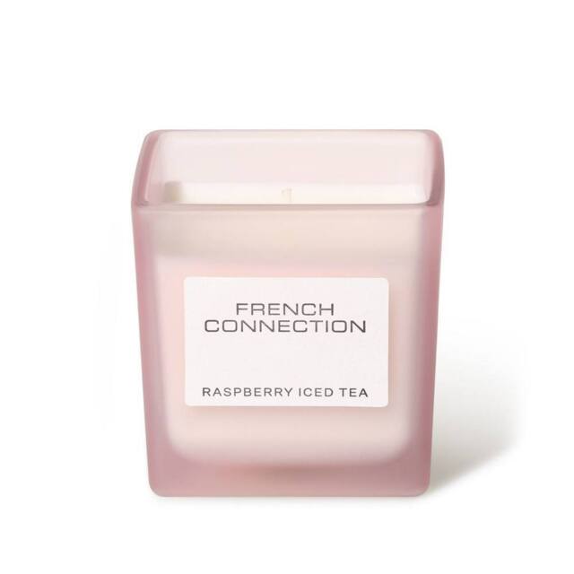 French Connection Square Glass Candle Raspberry Iced Tea 220g Single Wick Scented Candle in Pink - image 1