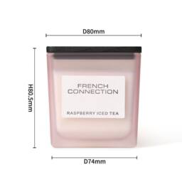 French Connection Square Glass Candle Raspberry Iced Tea 220g Single Wick Scented Candle in Pink - thumbnail 2