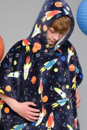 Bedlam Men's 'Supersonic' Super Cosy Plush Hooded Throw in Blue - thumbnail 1